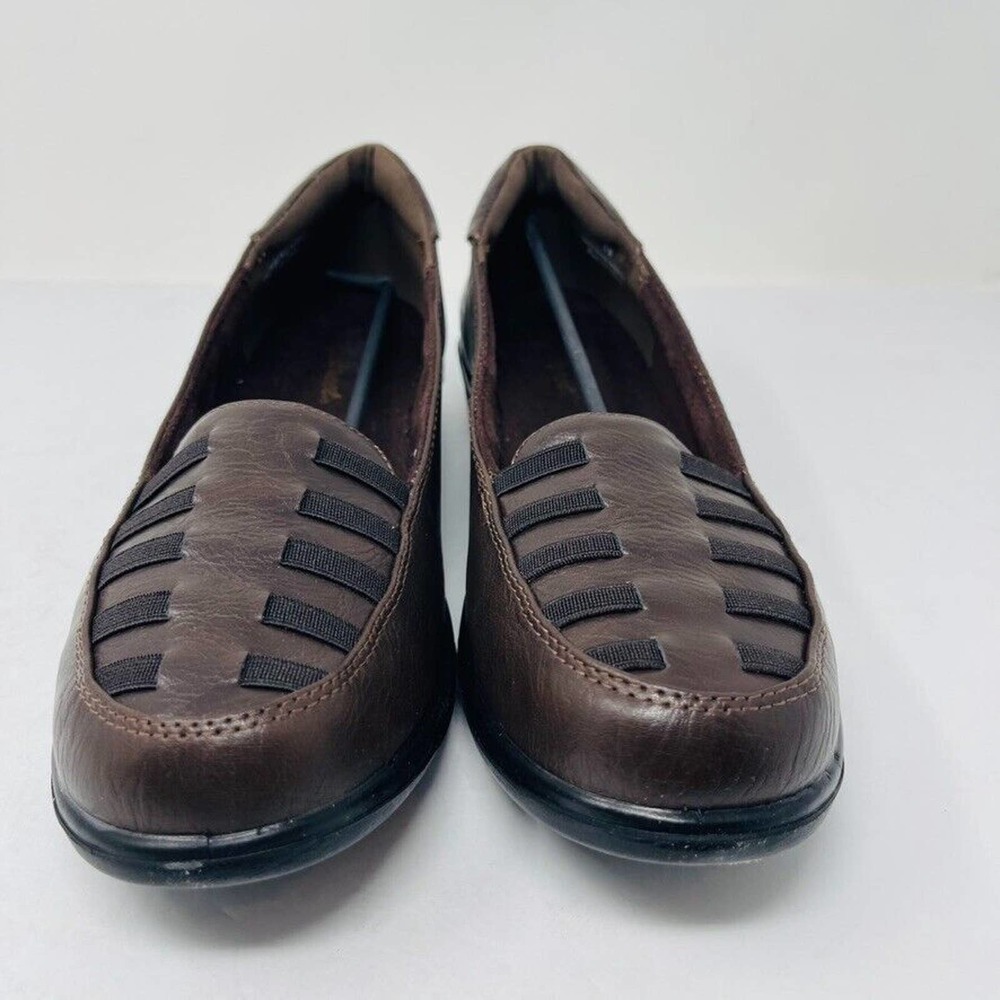 New Easy Street Genesis Womans Sz 9M Slip On Heel Round Toe Shoes Brown NIB - Picture 4 of 10